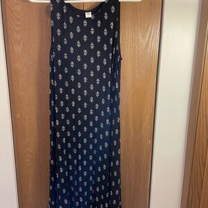Old Navy Black Maxi Dress with White Pattern